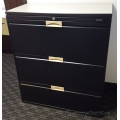Boulevard Black 3 Drawer Lateral File Cabinet w Laminate Top